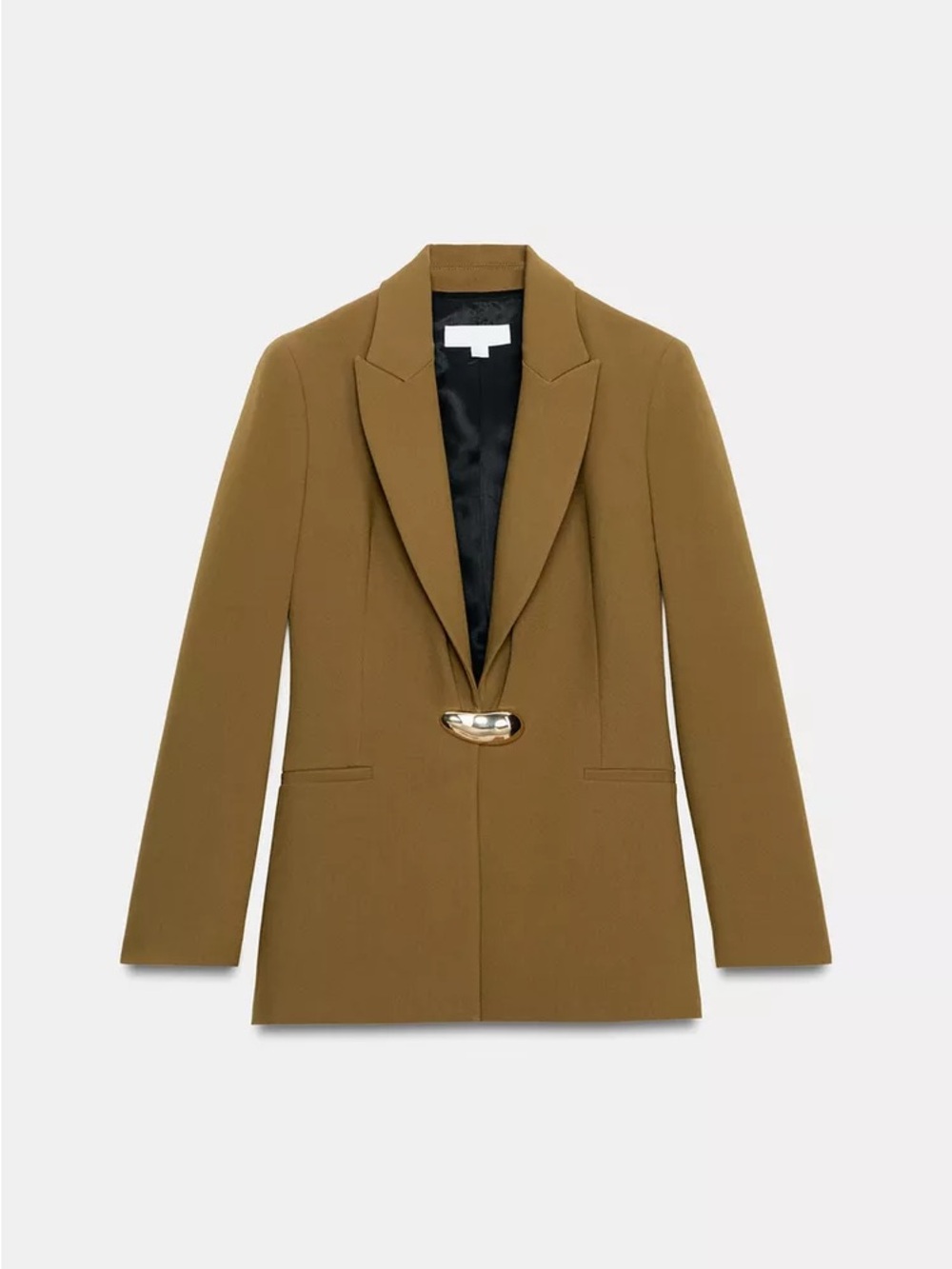 ZARA Tailored Blazer w. Golden Hardware - Olive - Size XS